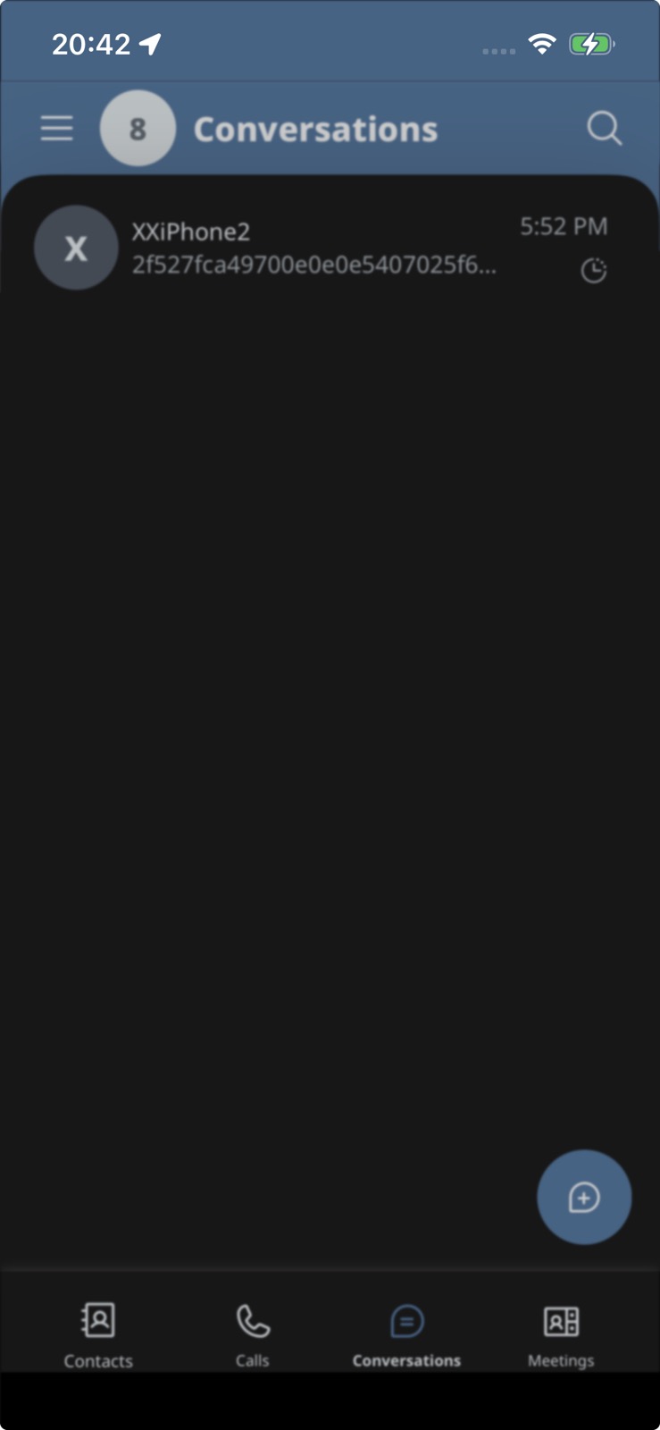 Encrypted conversations list
