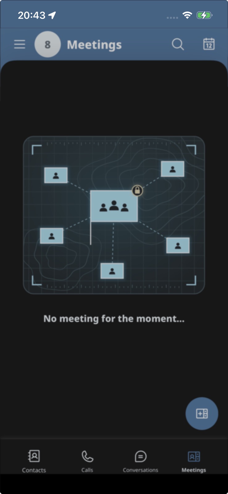 Secure meetings screen